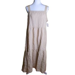 Eileen Fisher Organic Linen Tiered Dress Size S